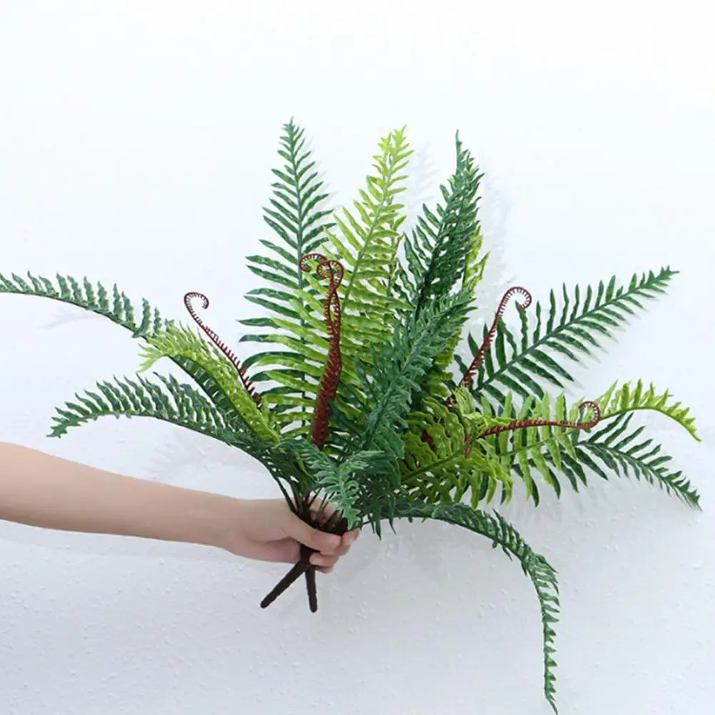 

1pcs Simulation Green Grass Artificial Lifelike Large Silk Boston Fern Plant Persian Leaves Home Wedding Shop Decoration