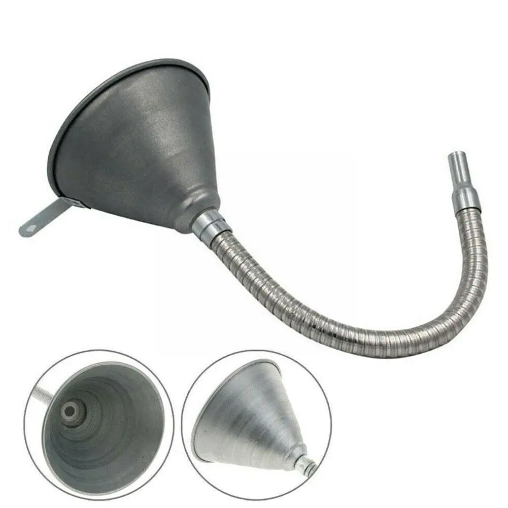 

Car And Motorcycle Iron Universal Funnel Gasoline Engine Oil Fuel Funnel Filter Flexible Accessories Oil With Car W0j4