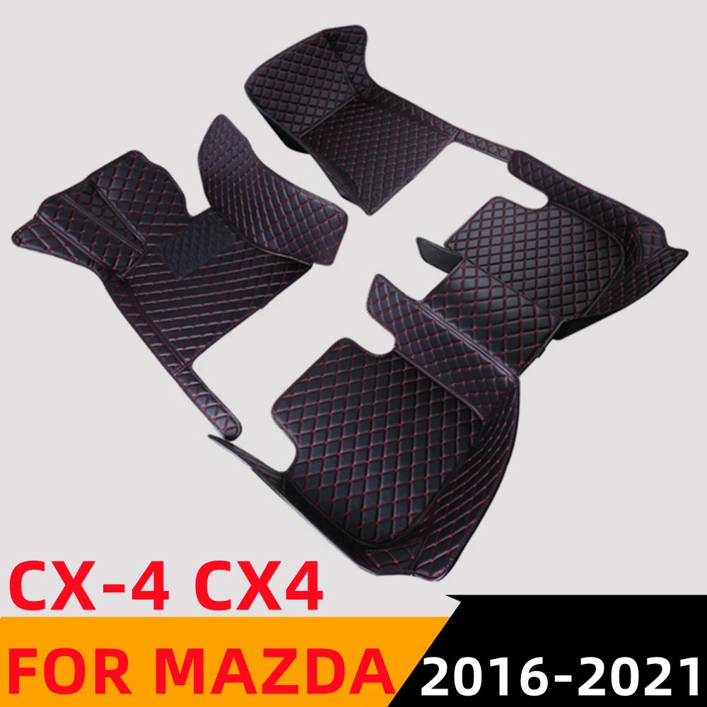 

Sinjayer Waterproof Leather Custom Fit Car Floor Mats Front & Rear FloorLiner Auto Parts Carpet For MAZDA CX-4 CX4 2016 17-2021