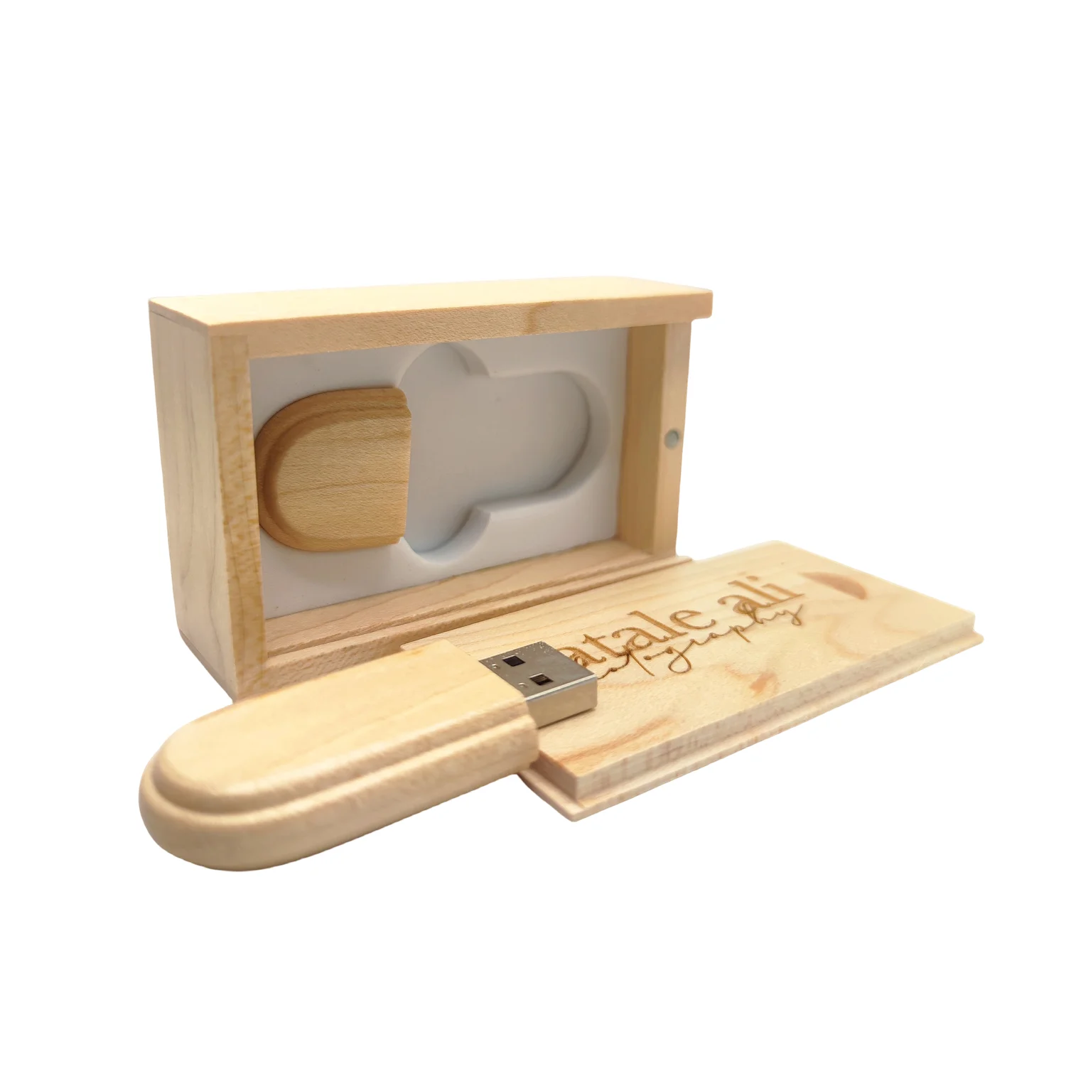 

2023 New Free Custom Laser Engraving LOGO Maple Oval USB3.0 Flash Drive 4GB 8GB 16GB 32GB 64GB 128GB and Maple Box