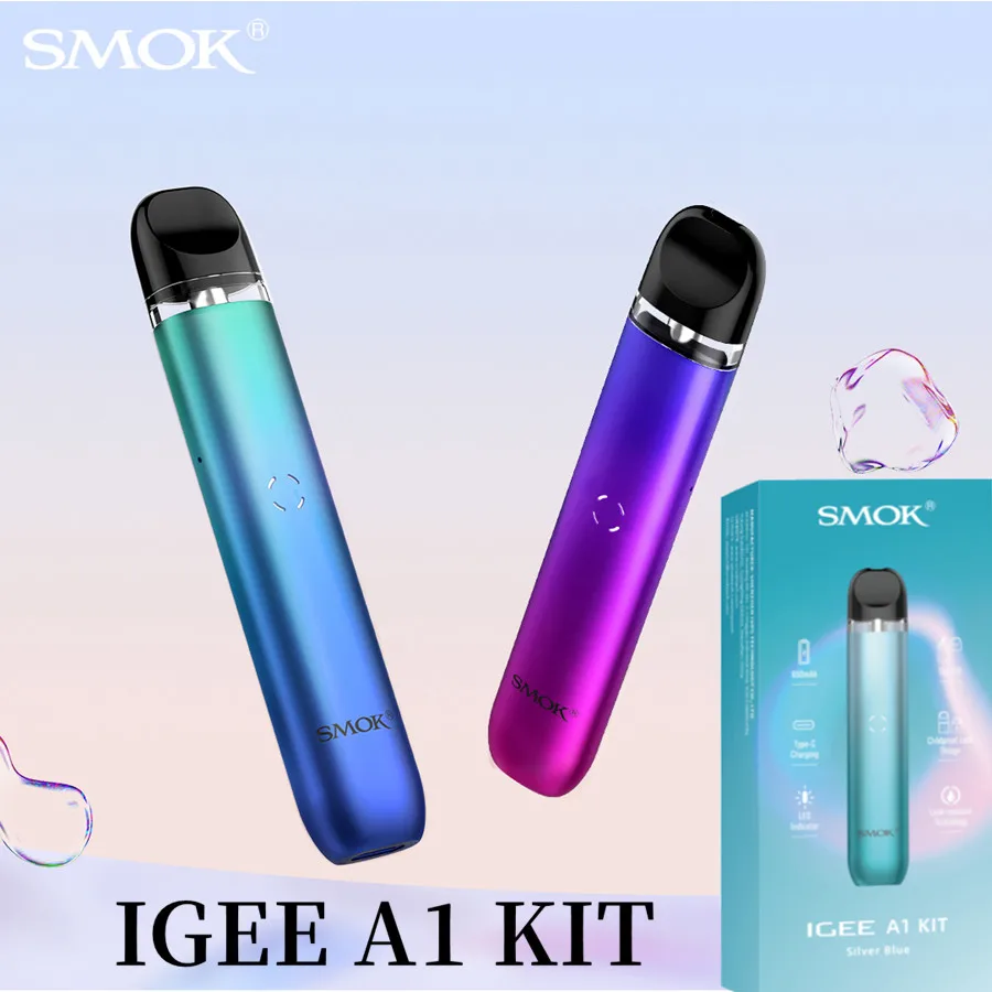 

Original Vape SMOK IGEE A1 Kit Box Mod 650mAh Battery 14W Electronic Cigarette IGEE Meshed 0.9ohm Pod 2ml Cartridge Vaporizer