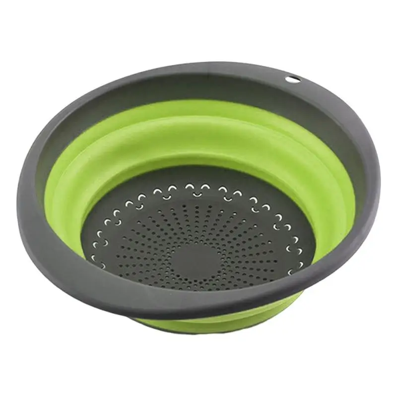 

Folding Fruit Basket Silicone Collapsible Colander Portable Folding Drain Basket Washing Basket Drain Tool For Fruit Food To