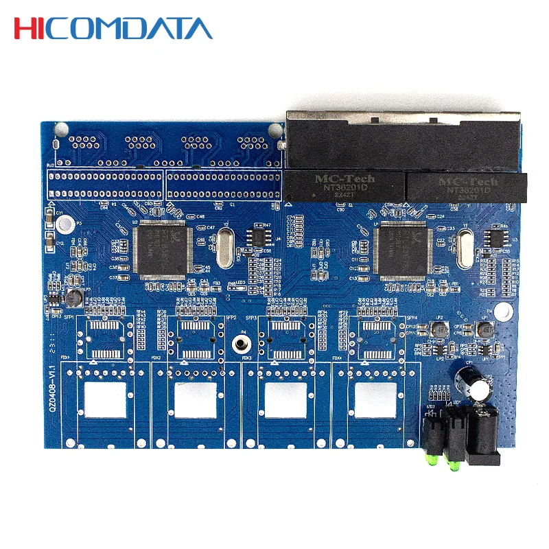 Коммутатор HICOMDATA 1000M сеть Ethernet гигабитный 8 портов 4 Sfp RJ45 коммутатор интернет PCBA