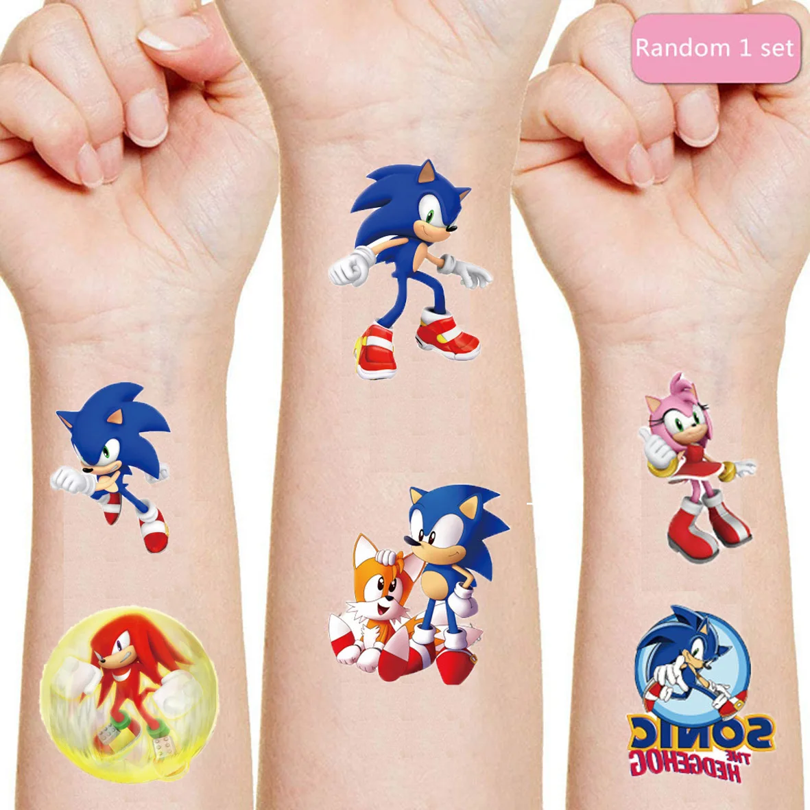 

Sonics Tattoo Stickers Children's Toys Cartoon Tattoo Stickers Small Fresh Anime Image Waterproof Durable Shadow Amy Rose Tails