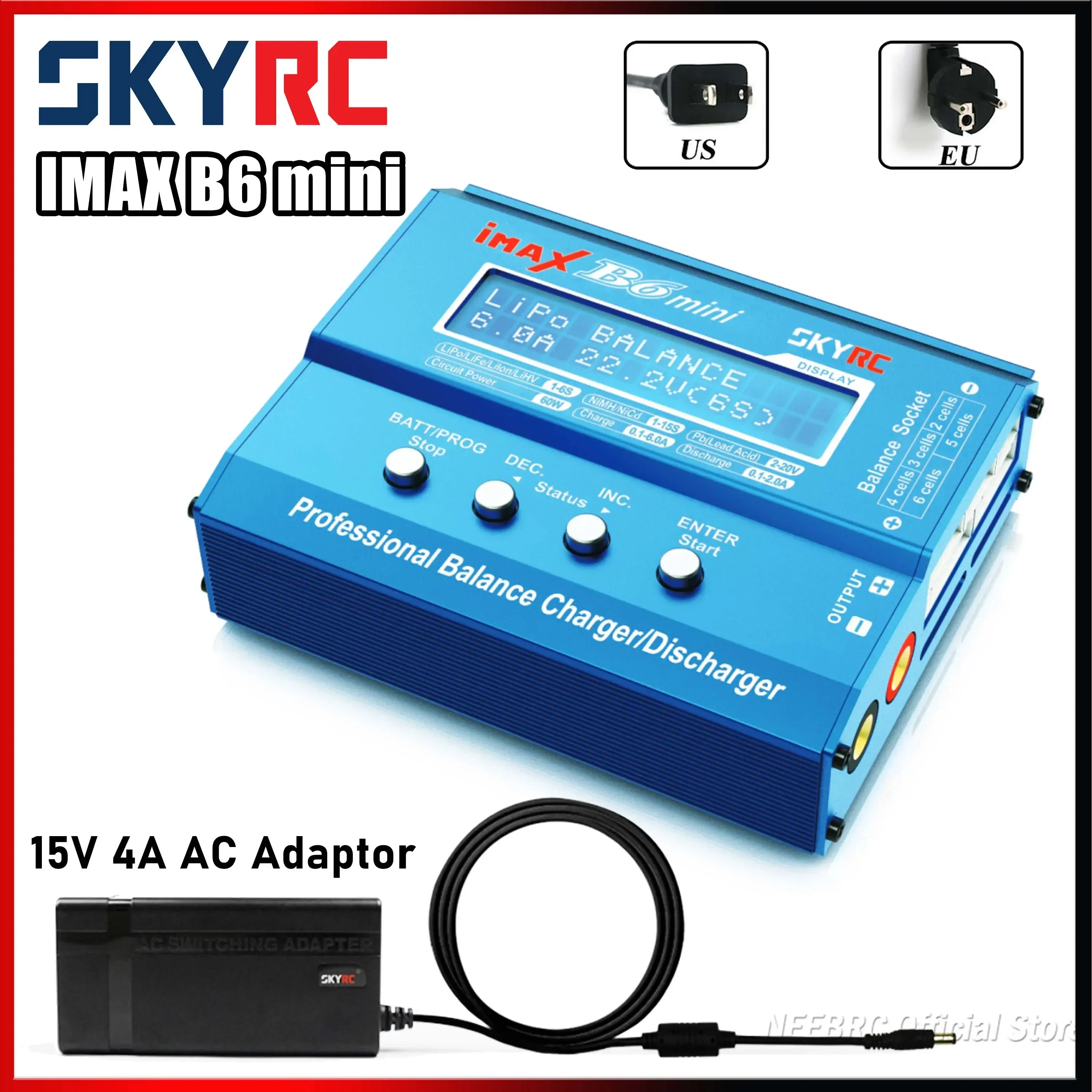 SKYRC IMAX B6mini Балансное зарядное устройство Разрядник 11-18 В LiPo LiHV LiFe LiIon 6A 60 Вт