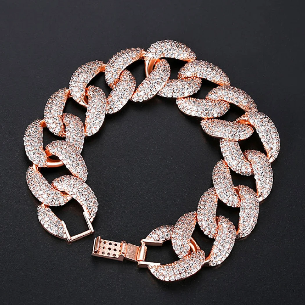 Trendy jewelry rose gold and rhodium color mirco paved zircon bracelet fine women bangle gifts brand women bridal bracelet VAZ