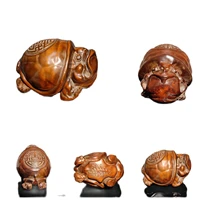 wooden carved wood carving longevity turtle small souvenir statuette figure gift souvenir amusing