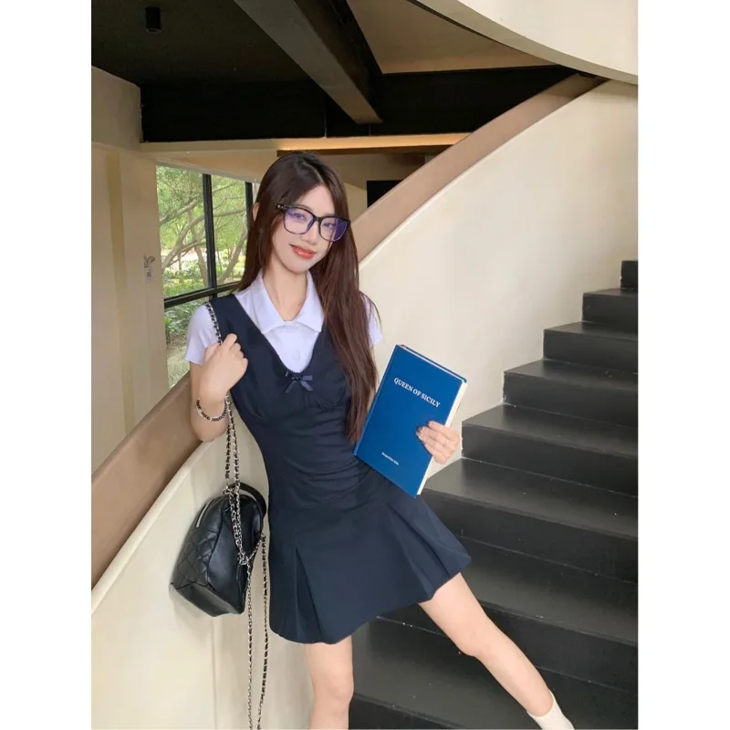 Женское летнее платье с V-образным вырезом и бантом