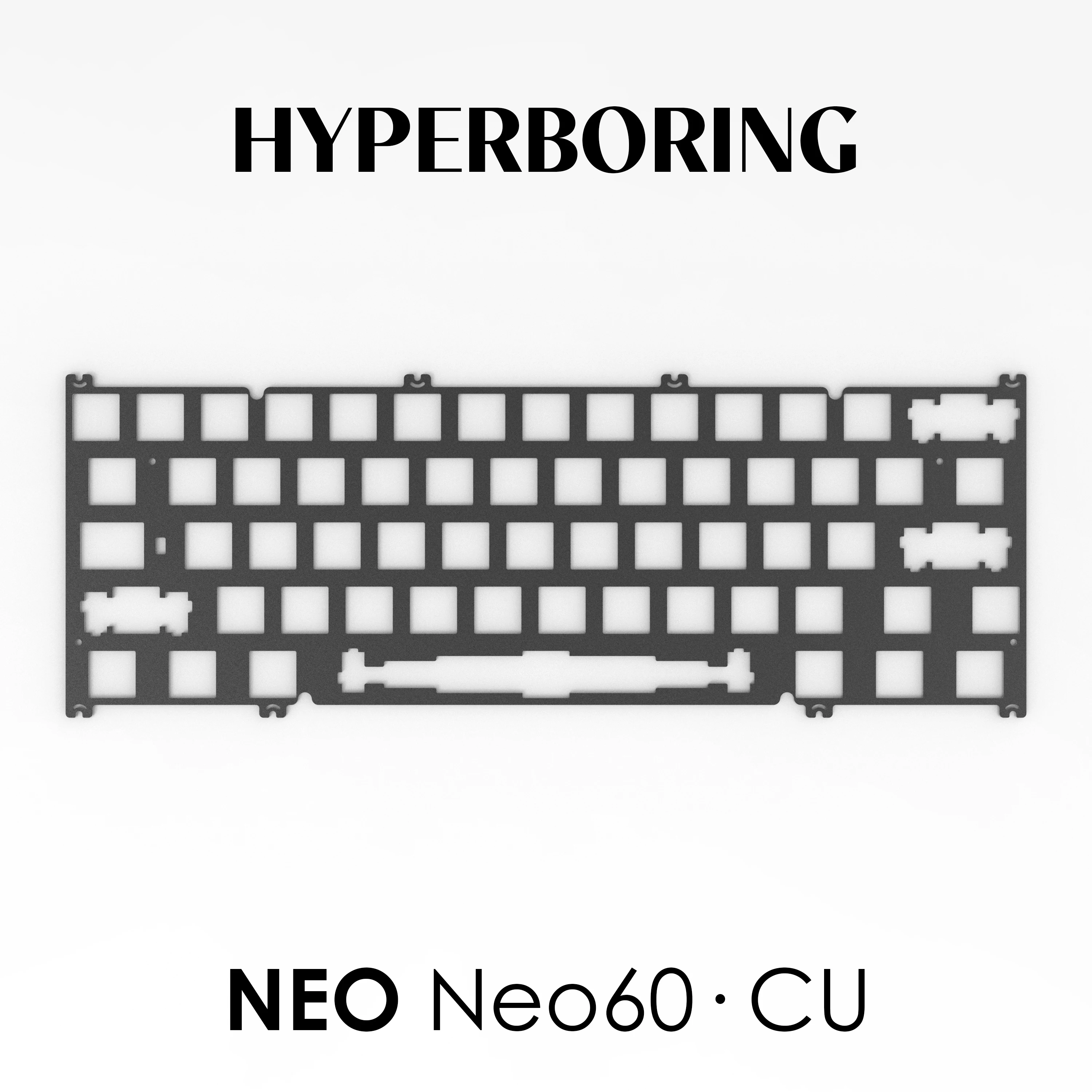 Фото Механическая клавиатура Neo60 CU, пластины для ПК PP FR4 Алюминий CF (для крепления на печатной плате и крепления на пластине) №3