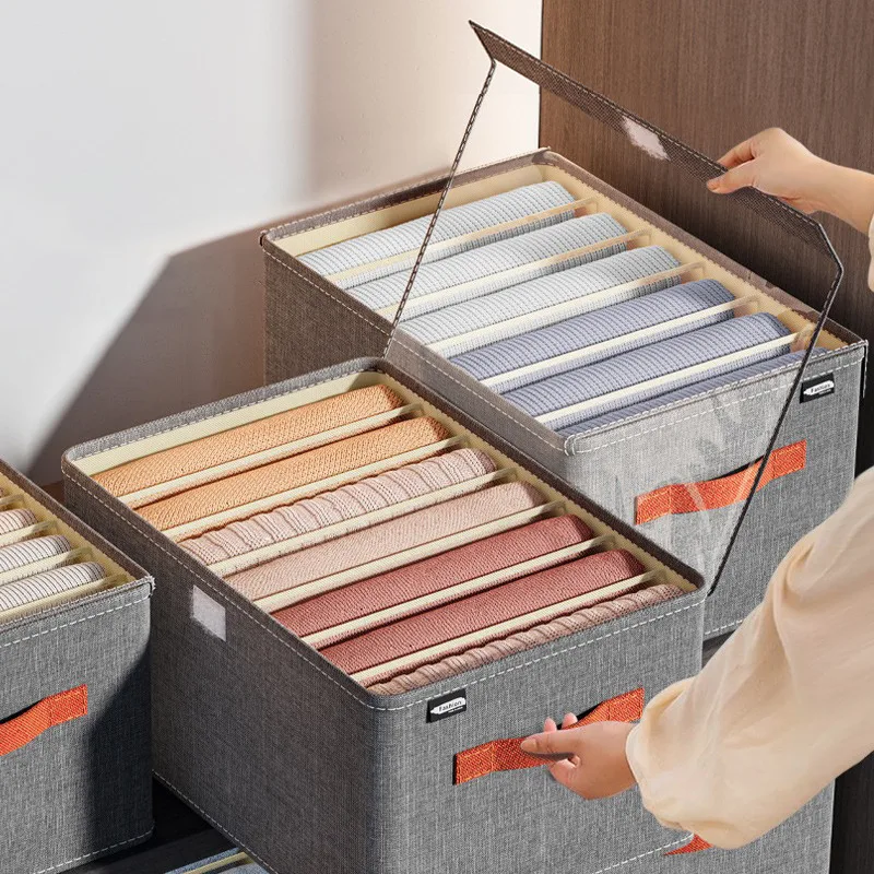 

T-shirt Box Wardrobe Clothes Storage Lid Drawers Jeans Cabinets Pants Coat Folded For With Organizer Pants Clothing Organizer