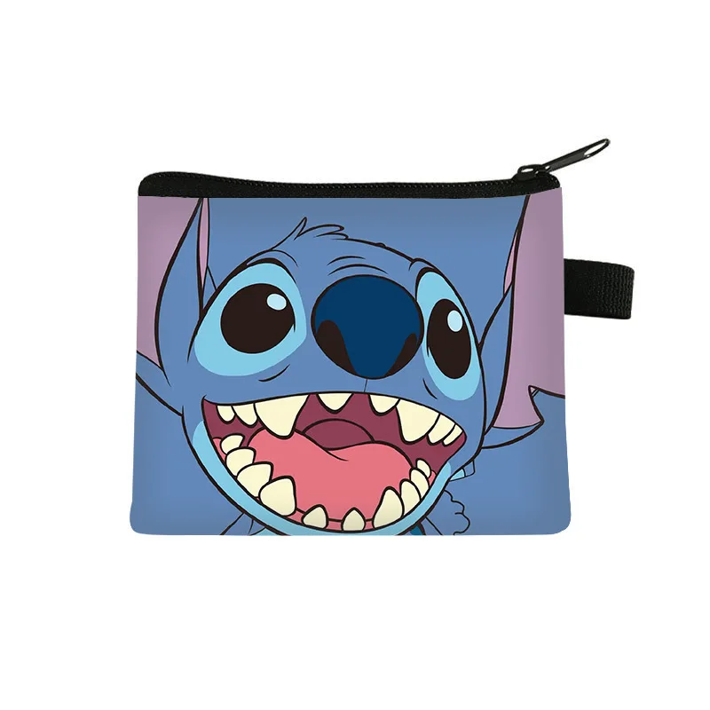 

Кошельки Disney Stitch, миниатюрный Кошелек для монет из мультфильма Лило Стич для детей, портативные держатели для ID карт, кавайная сумка для хранения ключей из полиэстера