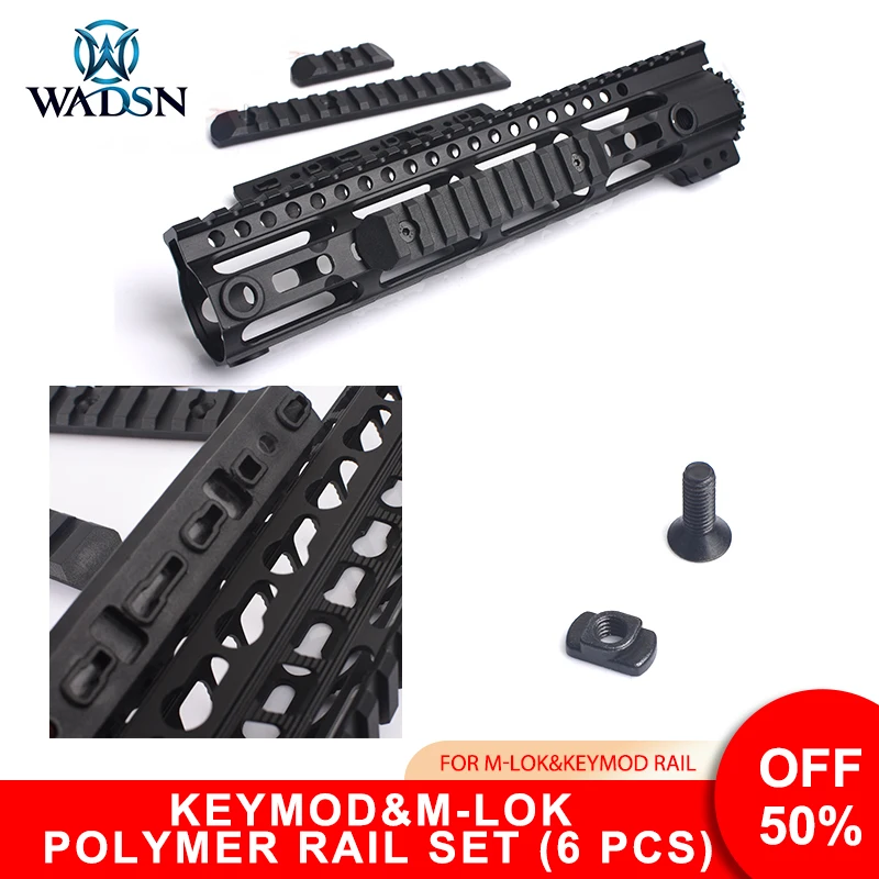 

WADSN M-lok Keymod Picatinny Rail тактические направляющие винтовки панель 3 5 7 9 11 13 слот Mlok Keymod Rail Cover Airsoft аксессуары
