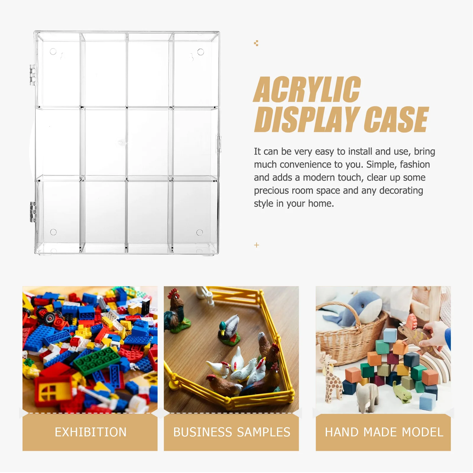 Полки для дисплея 12-сеточная модель выставочная коробка аксессуары дома