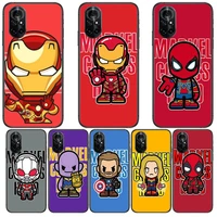 marvel spiderman iron man clear phone case for huawei honor 20 10 9 8a 7 5t x pro lite 5g black etui coque hoesjes comic fash
