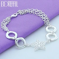 doteffil 925 sterling silver hollow star bracelet many chain for women wedding engagement party charm jewelry