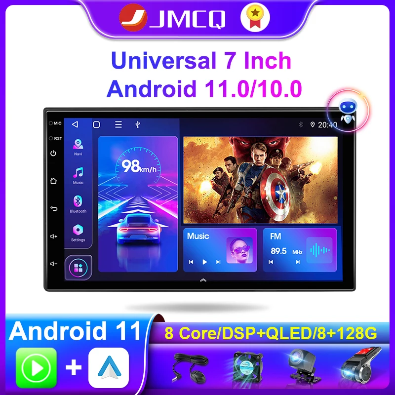 Автомагнитола универсальная, мультимедийный видеоплеер на Android 11, с 7 