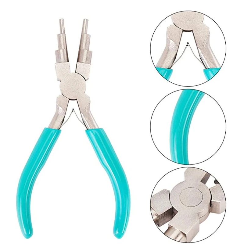 

Z50 6-In-1 Bail Making Pliers Loop Sizes 2 – 9 Millimeter Wire Wrapper Looping Forming Jewelry Pliers Jewelry Making Tools