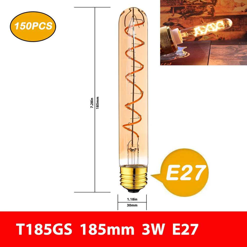 

For Çelik Gamze, 150Pcs/Lot Tube Led Bulb E27 220V T185GS 3W 2200K Bulb