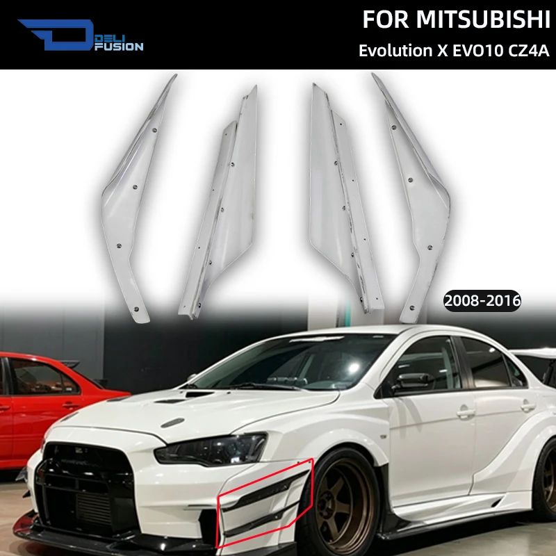 Фото Для Mitsubishi EVO10 CZ4A 2008-2016: передний бампер в стиле VRS Wide Ver Hyper Canard, 10 шт. (только для комплекта VRS Wide Body Kit) №2