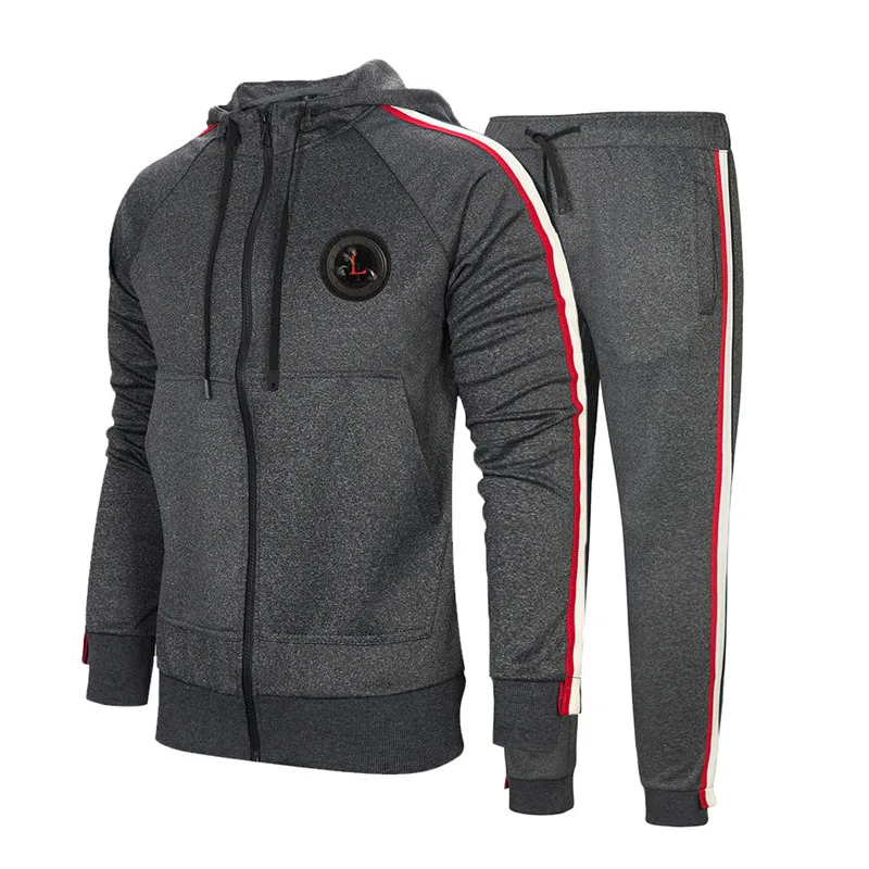 Spring Autumn Casual Tracksuits Men Spring Autumn Men's Tracksuit Sportswear Sets 2 Piece Zipper Hoodie + Sweatpants Sweatsuit