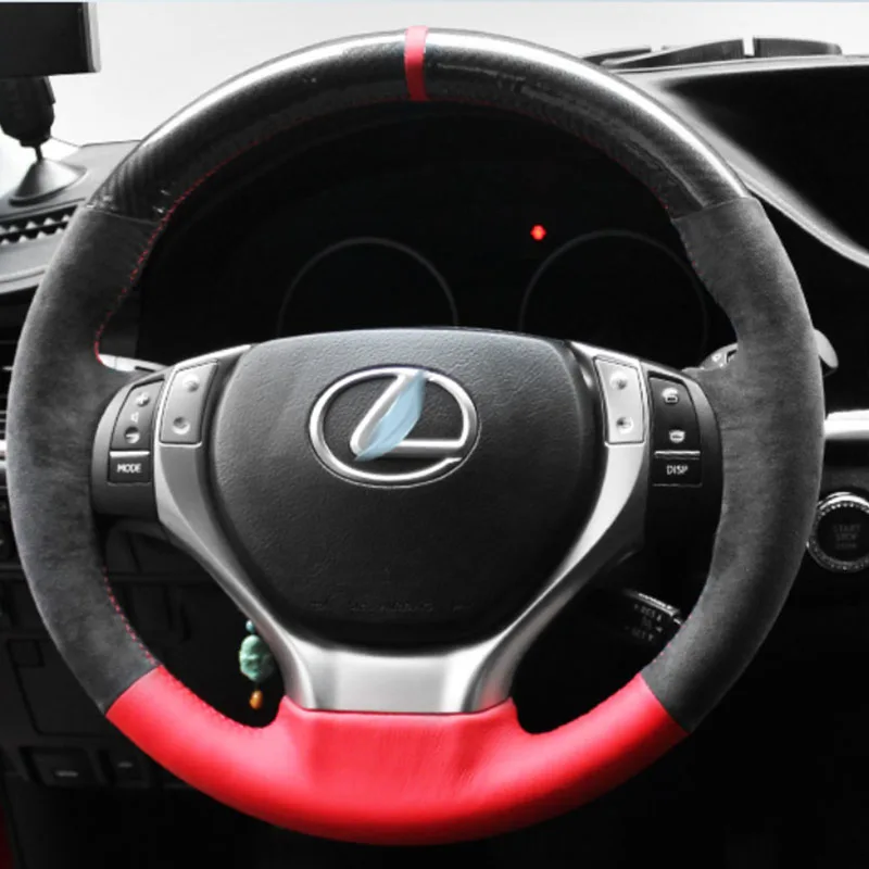 Чехол на руль из натуральной кожи и замши для Lexus ES GS RX 250 270 300h 350 450h F SPORT 2011-2015
