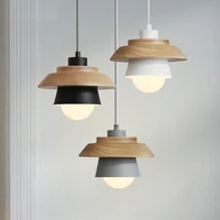 nordic modern minimalist bedroom small chandelier iron wood bowl hall creative personality macarons restaurant led lamp