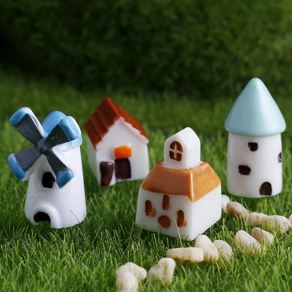 

4pcs Miniature Dollhouse Bonsai Craft Garden Resin Landscape DIY House Decor
