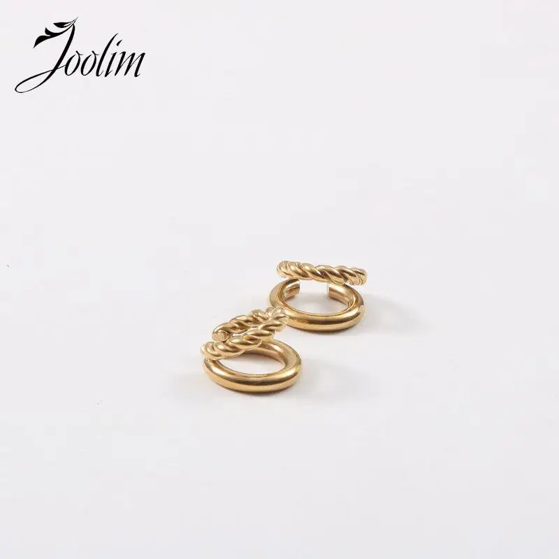 Женские Классические двухслойные серьги-каффы из нержавеющей стали