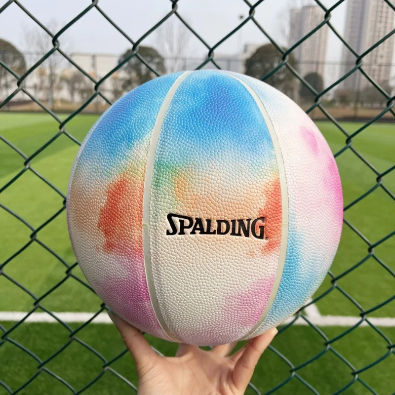 Spalding Watercolor Rainbow basketball limited edition 76-710Y PU wear resistance Indoor outdoor basketball ball size 7 for girl