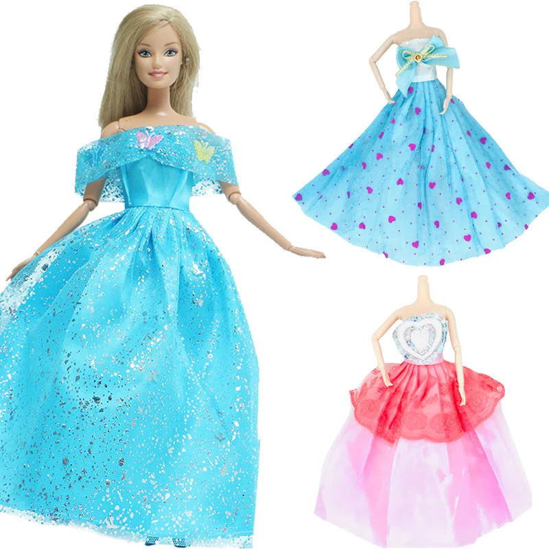 3 шт./комплект длинное платье свадебные платья для Барби игрушки девочек