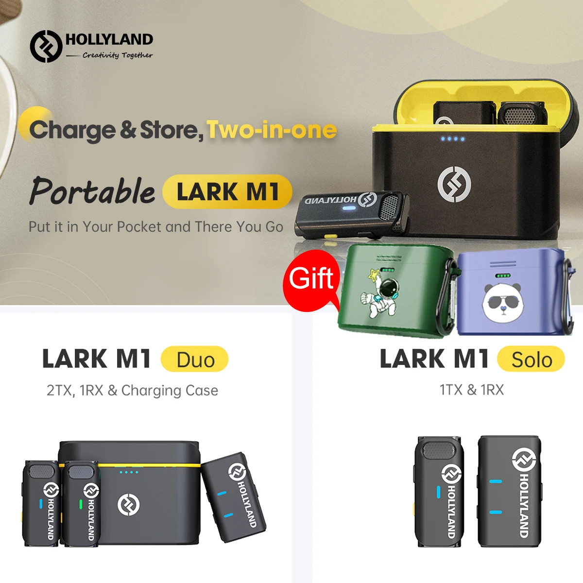 Беспроводной петличный микрофон Hollyland Lark M1, с зарядным чехлом, футов, для интервью, влогеров, прямых трансляций, беспроводной микрофон