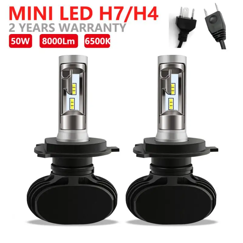 

Автомобильные лампы S1, H4 светодиодный H7 светодиодный светодиодная мини-лампа, светодиодная лампа 50 Вт, 8000 лм светодиодный Автомобильная фар...