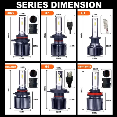 OSRAM H4 H7 H11 Светодиодные фары H8 9005/HB3 9006/HB4 9012 HIR2 Противотуманные фары 6000K 12V Автомобильные лампы с оригинальными чипами OSRAM CSP