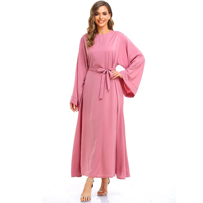 Muslim Fashion Hijab Dubai Abaya Long Dresses Women With Sashes Islam Clothing Abaya African Dresses For Women abaya dress
