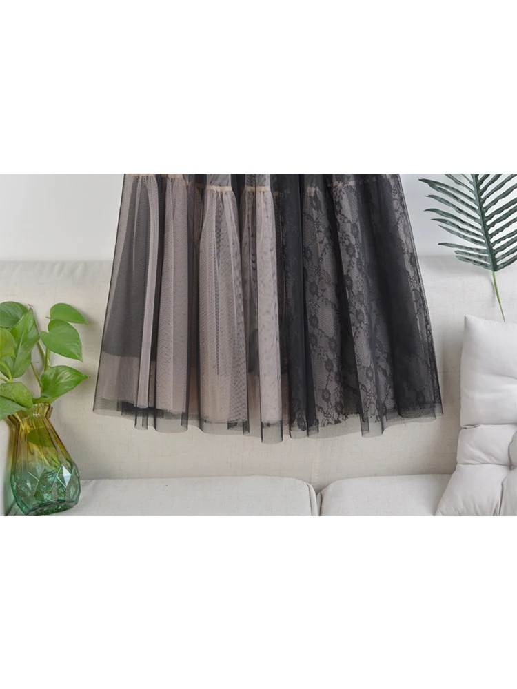 Женская кружевная юбка TIGENA однотонная трапециевидная с цветочным принтом и