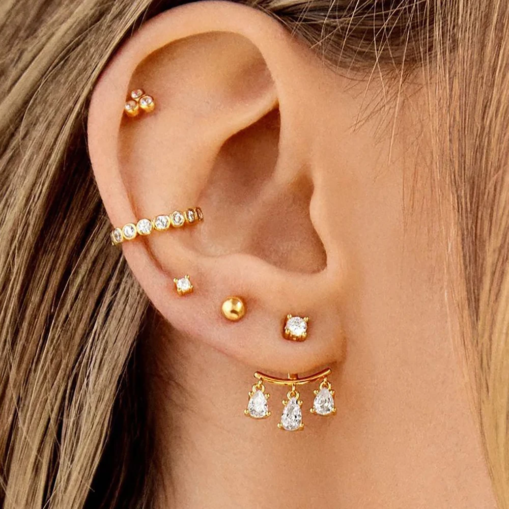 1 пара модных серег золотого цвета с кисточками и цирконием для женщин девочек