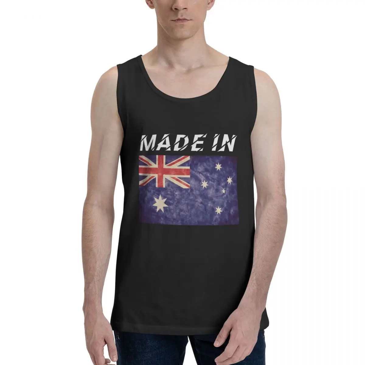 

Летняя мужская мода 100% хлопок, винтажная рубашка с флагом Австралии, мужские майки без рукавов
