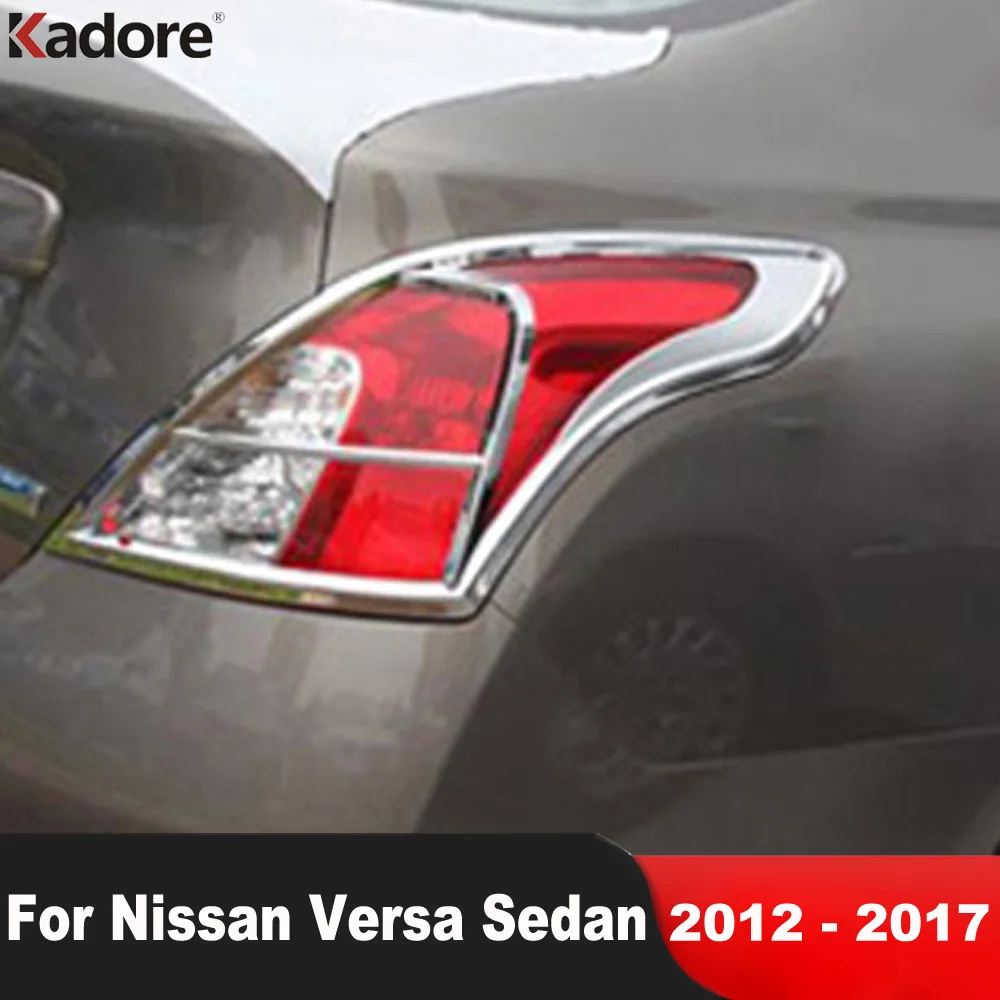 

Car Rear Tail Lights Lamp Cover Trim For Nissan Versa Sedan 2012 2013 2014 2015 2016 2017 ABS Chrome Taillight Molding Trims