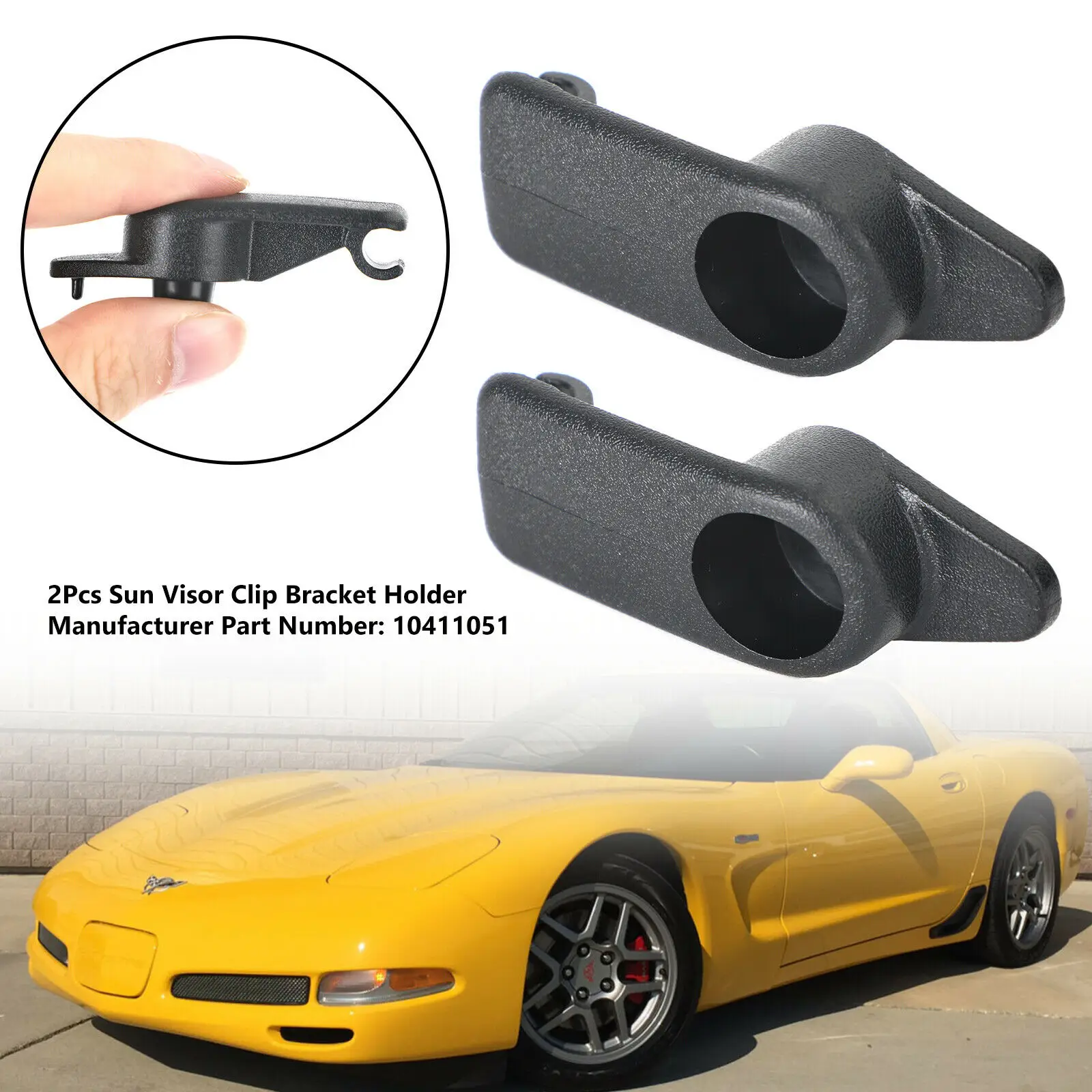 

Pair Sun Visor Clip Bracket Holder Blk 10411051 For Chevrolet Corvette C5 97-04 Sun Visor Clip Wholesale