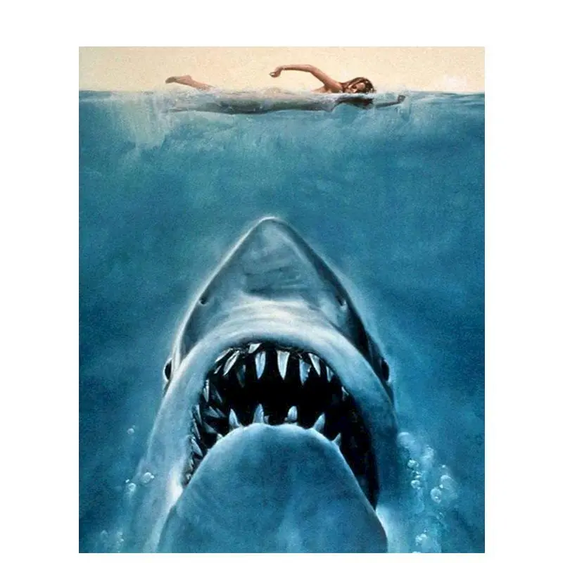 

GATYZTORY Frame The Shark Animals DIY Painting By Numbers Acrylic Oil Painting Wall Art Picture Hand Painted Unique Gift 40x50cm