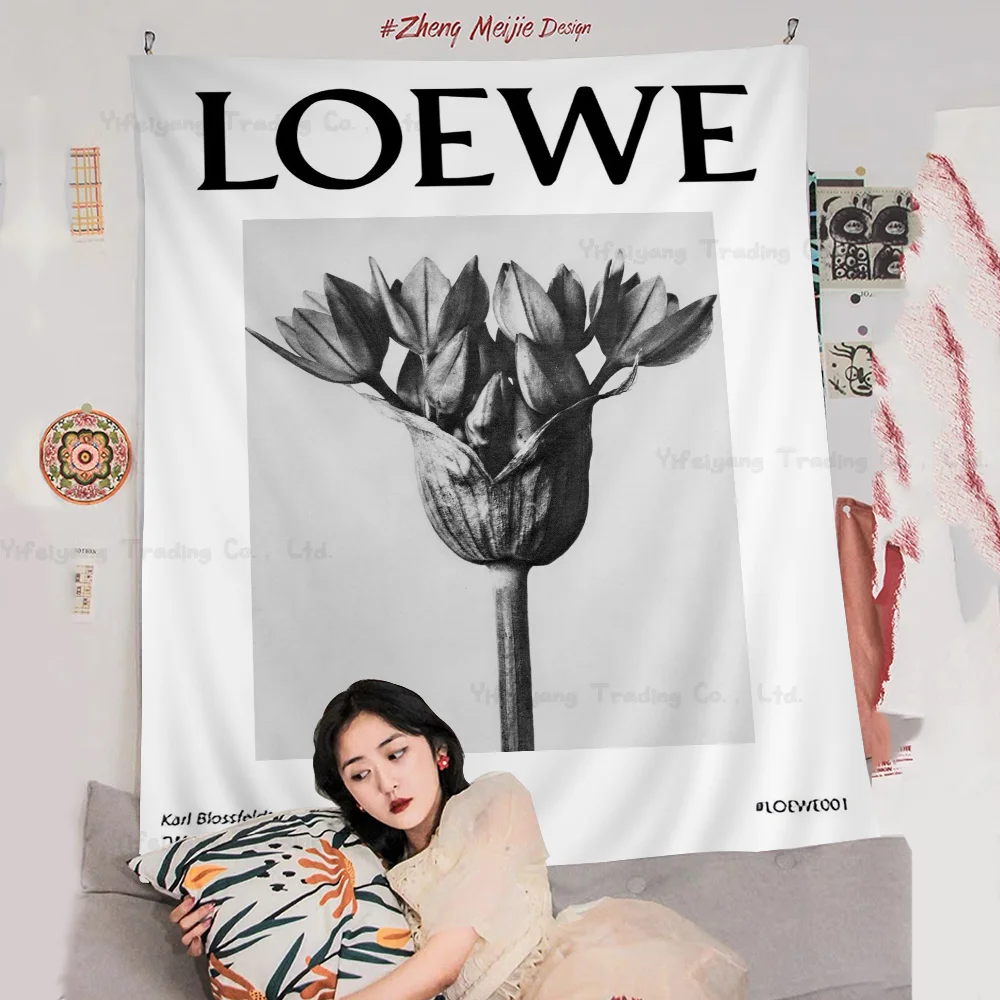 Современные черно-белые растения искусство Loewe висячие богемные гобелены для