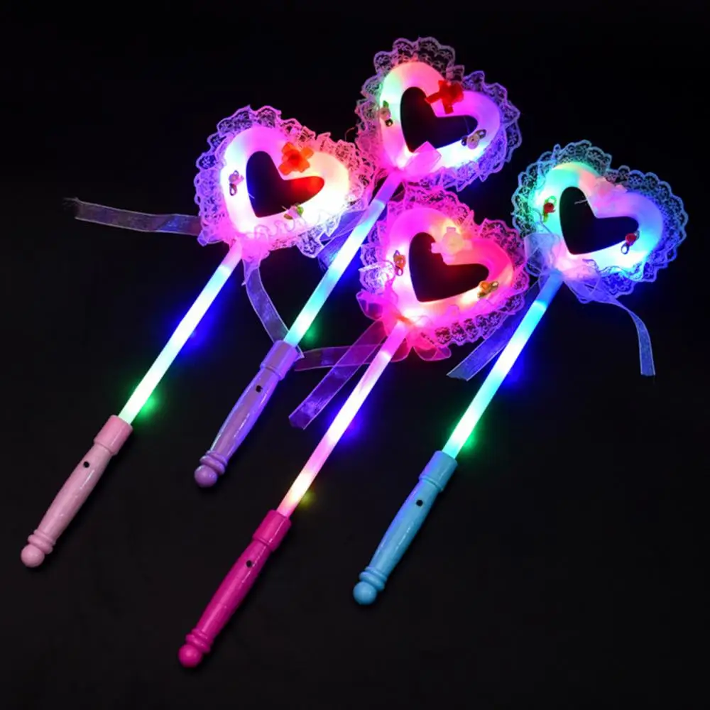 

Flashing Party Supplies Colorful Luminous Fairy Stick LED Lights Luminescent Heart Shape Wand Fairy Stick Kids Toy Party Supplie