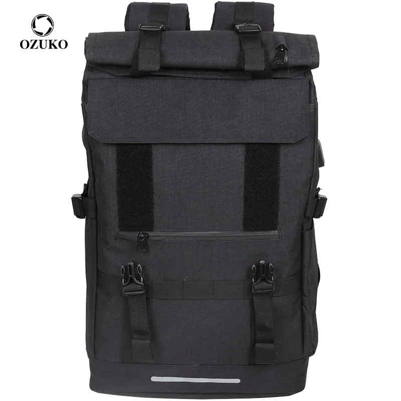 

OZUKO New 40L Large Capacity Men Travel Backpacks USB Charge Laptop Backpack For Teenagers Multifunction Travel Male School Bags