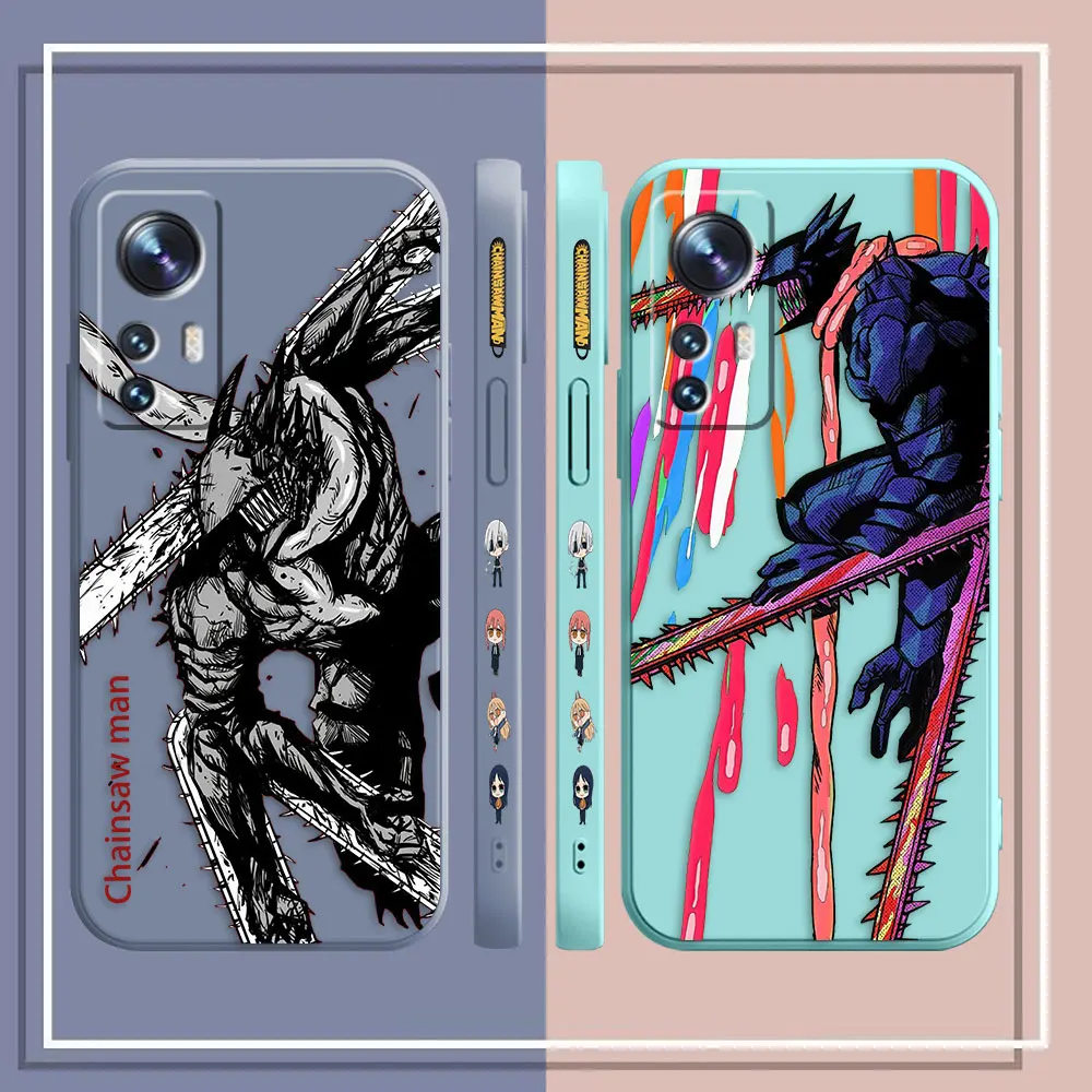 Phone Case For Xiaomi 13 12 12T 12S 11 11T 10 10S 9 8 Pro Ultra Lite Colour Case Cover Funda Cqoue Shell Capa DENJI Chainsaw Man