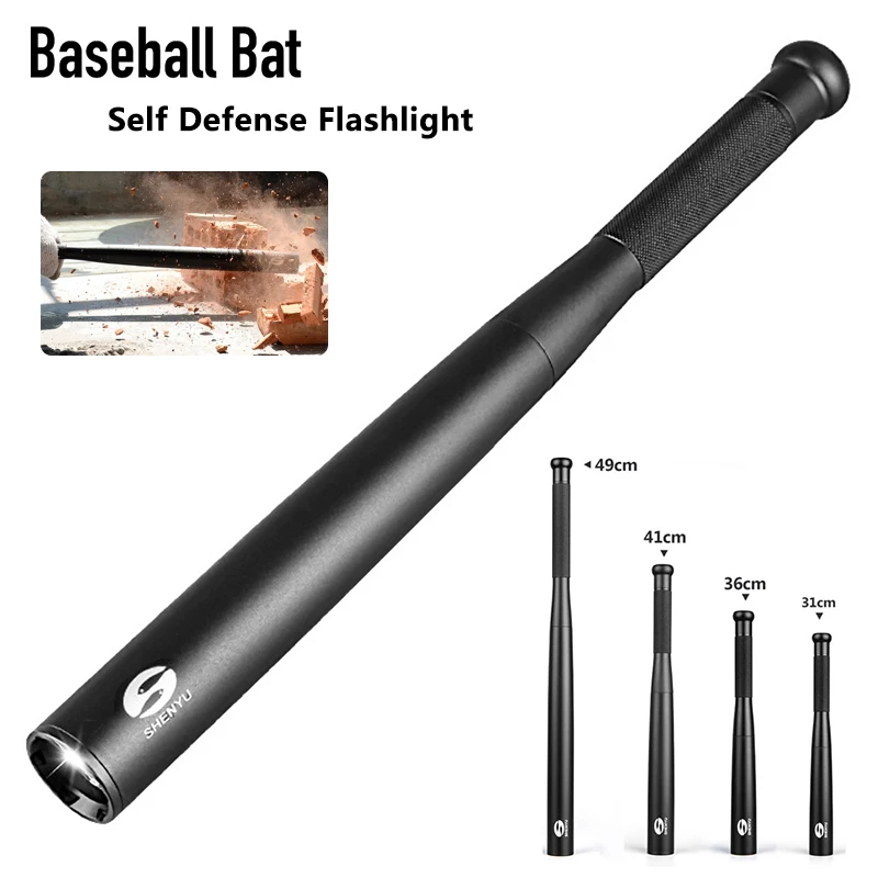 Baseball Bat Self Defense Flashlight Waterproof Super Bright Aluminium Alloy Torch For Emergency for Emergency Outdoor Lighting