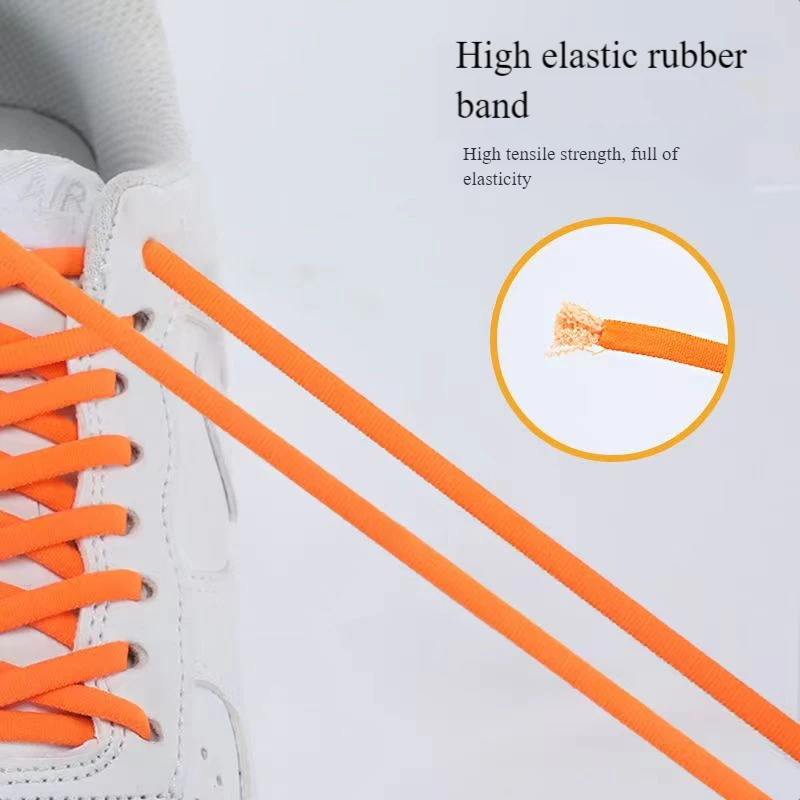 2022 New Elastic Color Semicircle Capsule No Tie Shoe Laces Metal Buckle Lazy ShoeLaces for Kids /Adult Shoe Accessories