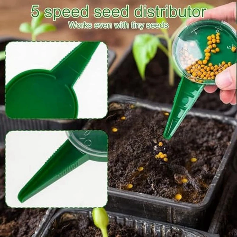 Набор мини-садовых инструментов: 6 шт. разбрасывателей семян с Dibber шириной и