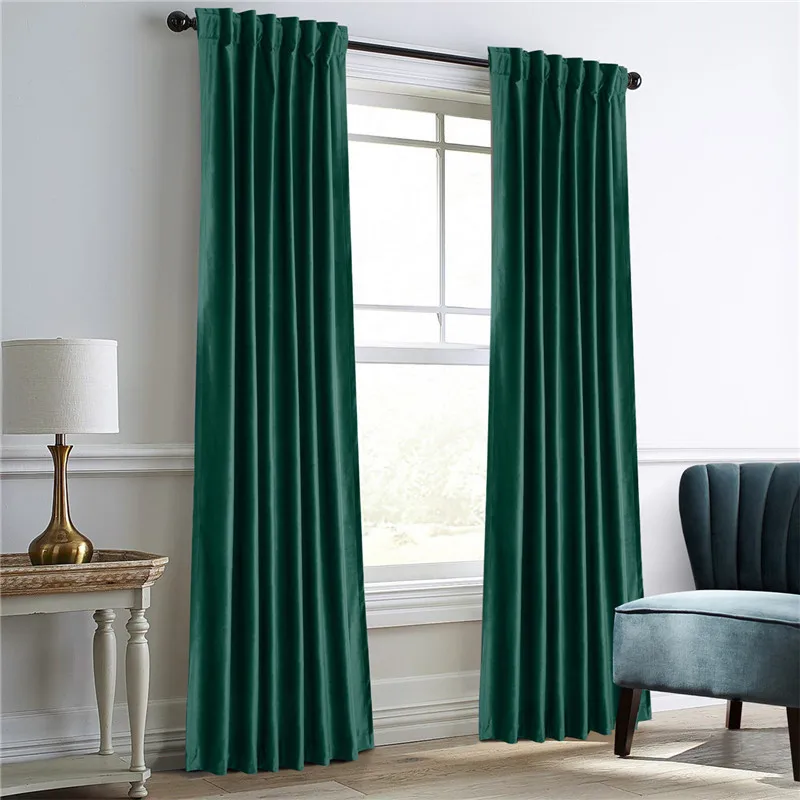 

BILEEHOME Velvet 70% Blackout Short Curtains for Living Room Bedroom Kitchen Small Curtains for the Room Window Treatment Drapes