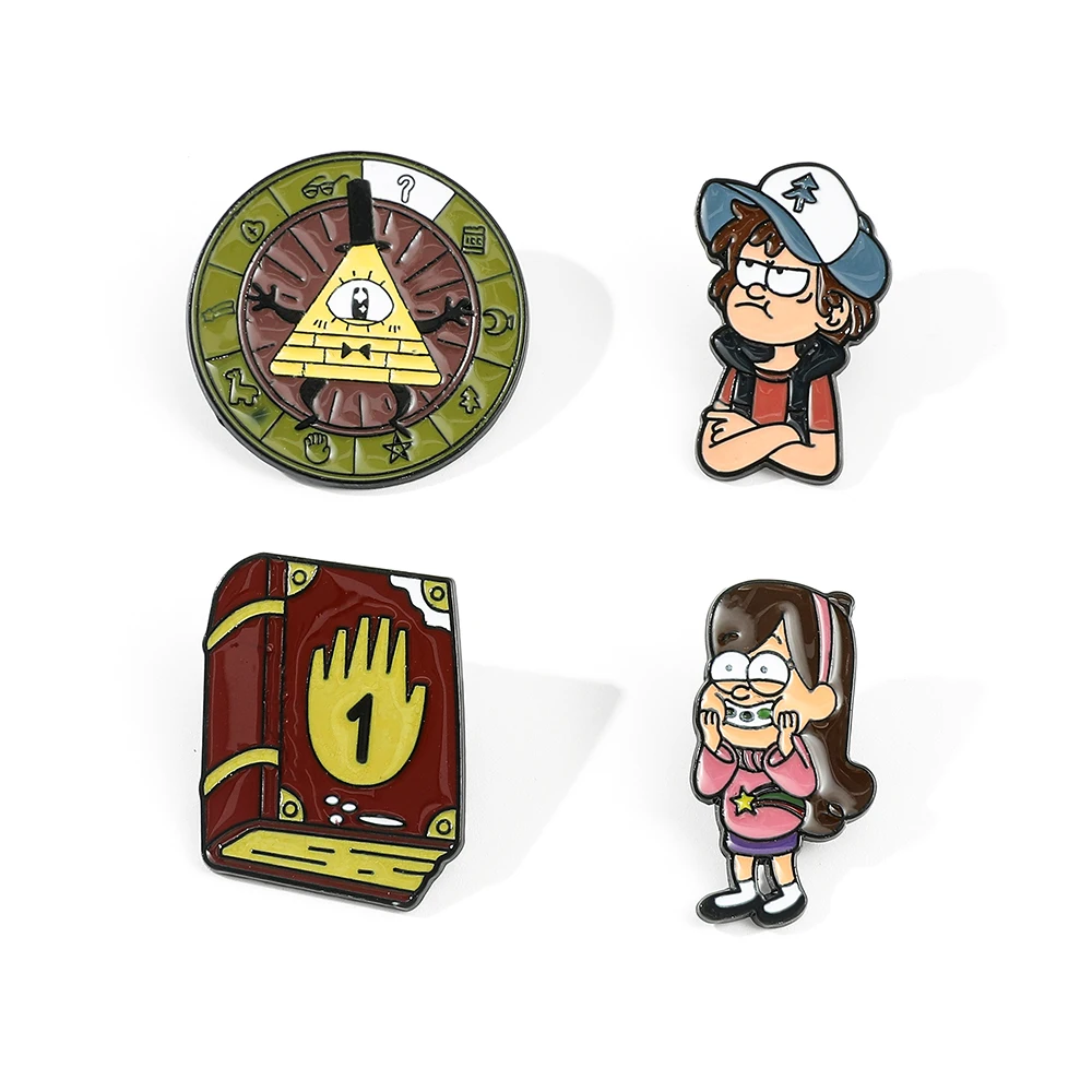 

Disney Gravity Falls Enamel Pin Cute Cartoon Figure Mabel Dipper Metal Badge Brooch Clothing Hat Lapel Pin Jewelry Accessories