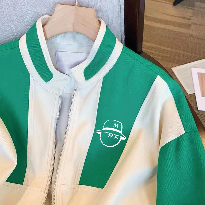 2022 Street Women Golf Printed Baseball Uniform Cotton Bomber Jacket Women Winter Loose All-match Casual Zipper Golf Jacket